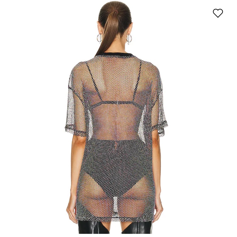 DAVID KOMA Crystal Mesh Oversized T-shirt UM 6 - Picture 3 of 12